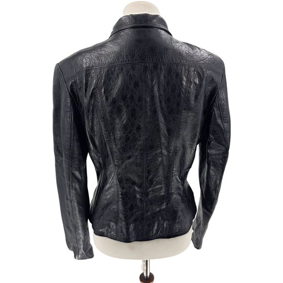 Bebe Black 100% Leather Jacket Womens Size S - Picture 3 of 12